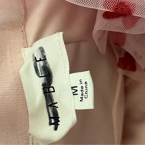 Mable Heartbreaker Strapless Pink Glitter Heart Ruffle Tulle Dress Medium - Picture 13 of 16